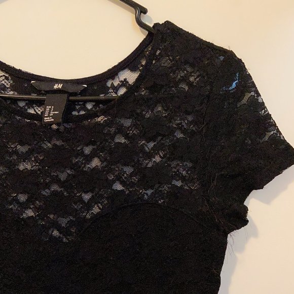 H&M Cocktail Party Black Lace Dress Sz: S - Picture 3 of 4